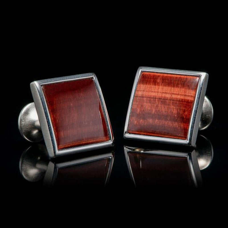 Men's Red Tiger Eye Duo Cufflinks - CL RTE-William Henry-Renee Taylor Gallery