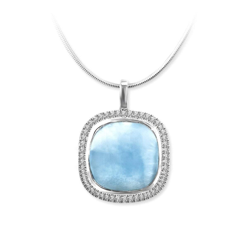 Clarity Cushion Necklace - Nclar01-00-Marahlago Larimar-Renee Taylor Gallery