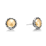 Classic Chain Hammered Gold Silver Stud Earrings - EZ97176-John Hardy-Renee Taylor Gallery