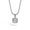 Classic Chain Silver Diamond Square Pendant - HBP92371DI-John Hardy-Renee Taylor Gallery