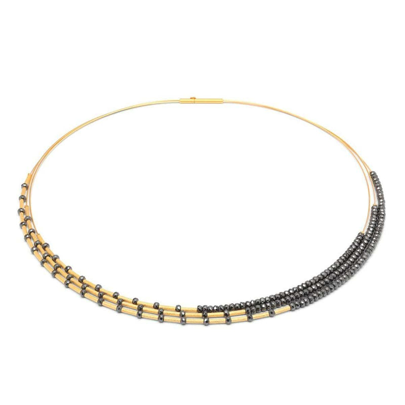 Clea Hematite Facetted Necklace - 85363206-Bernd Wolf-Renee Taylor Gallery