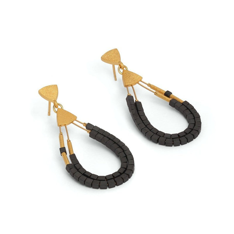 Cleni Hematite Earrings - 15585276-Bernd Wolf-Renee Taylor Gallery