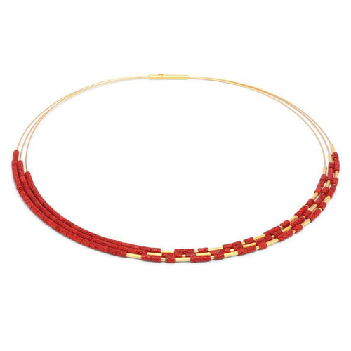 Clia Red Coral Necklace - 85231296-Bernd Wolf-Renee Taylor Gallery
