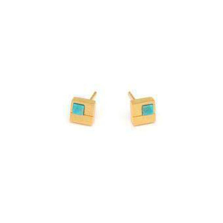 Cubio Turquoise Earrings - 19242256-Bernd Wolf-Renee Taylor Gallery