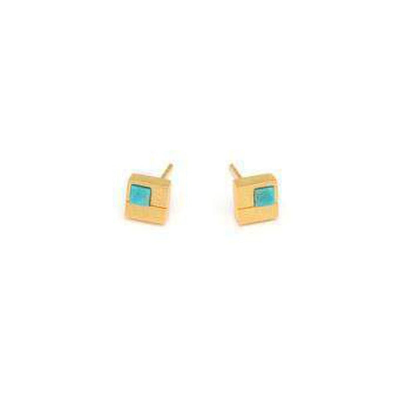 Cubio Turquoise Earrings - 19242256-Bernd Wolf-Renee Taylor Gallery