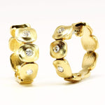 18K "Dancing Squares" Diamond Huggie Earrings - E-232D-Alex Sepkus-Renee Taylor Gallery