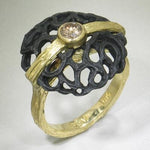 Dome Circle Diamond Gold & Steel Ring - 40R8-1-3GS-YG/ST-Sarah Graham-Renee Taylor Gallery