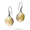 Dot Hammered Gold Silver Round Drop Earrings - EZ7154-John Hardy-Renee Taylor Gallery