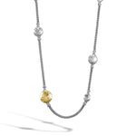 Dot Hammered Gold Silver Station Sautoir Necklace - NZ7161-John Hardy-Renee Taylor Gallery