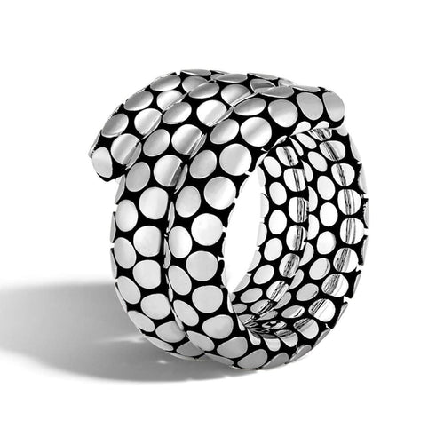 Dot Silver Double Coil Ring - RB39246-John Hardy-Renee Taylor Gallery