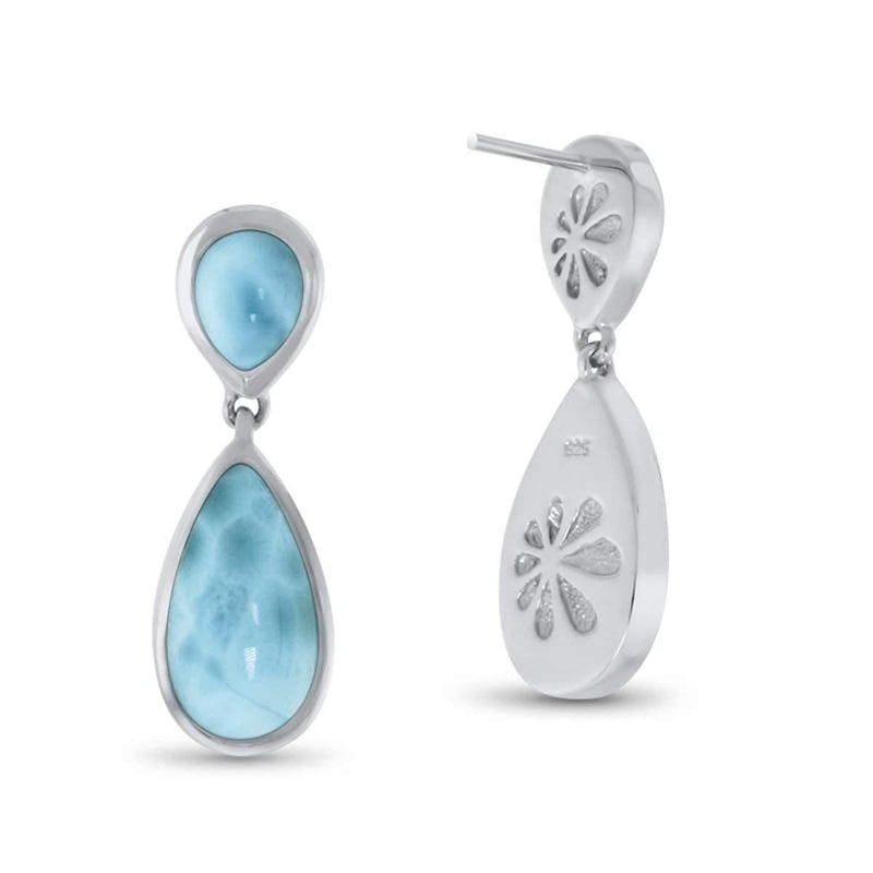 Basic Double Pear Earrings - Ebasi09-00-Marahlago Larimar-Renee Taylor Gallery