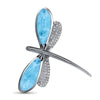 Wildlife Dragonfly Necklace - Ndrag00-00-Marahlago Larimar-Renee Taylor Gallery