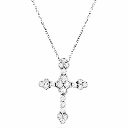 Effervescence Diamond Cross Pendant - HFPEPPCR01108W-Hearts on Fire-Renee Taylor Gallery