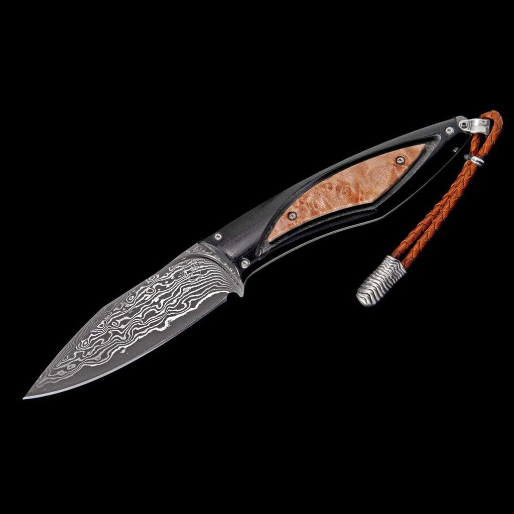 Raven Fixed Blade Burl Knife - F28 BURL-William Henry-Renee Taylor Gallery