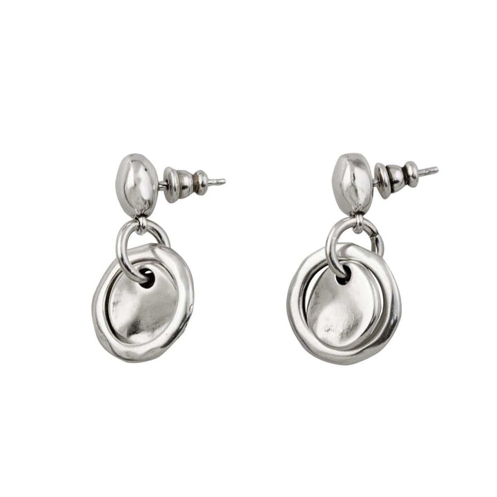 Flake Sterling Silver Plated Earrings - PEN0384MTL0000U-UNO de 50-Renee Taylor Gallery