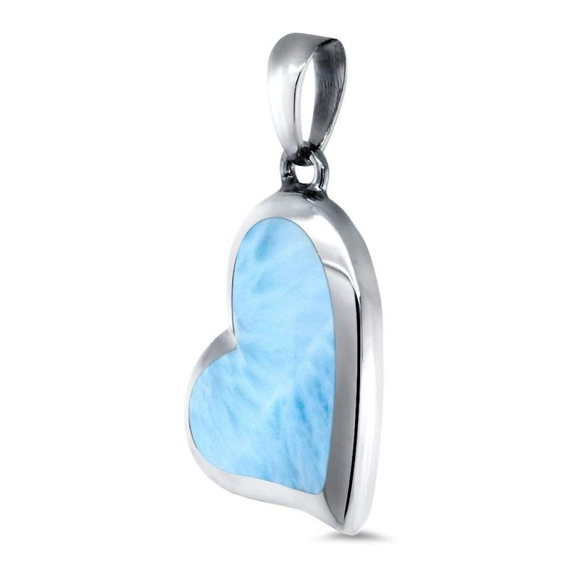 Floating Heart Necklace - Nfloa00-ch-Marahlago Larimar-Renee Taylor Gallery