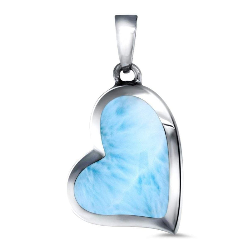 Floating Heart Necklace - Nfloa00-ch-Marahlago Larimar-Renee Taylor Gallery