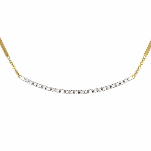 18K Goa Diamond Bar Necklace - CG713 B YW 16"-Marco Bicego-Renee Taylor Gallery