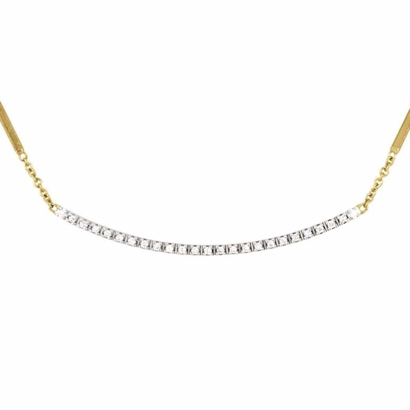 18K Goa Diamond Bar Necklace - CG713 B YW 16"-Marco Bicego-Renee Taylor Gallery