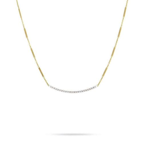 18K Goa Diamond Bar Necklace - CG713 B YW 16"-Marco Bicego-Renee Taylor Gallery