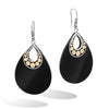 Hammered Gold Silver Black Onyx Earrings - EZS39121BON-John Hardy-Renee Taylor Gallery