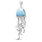 Sealife Jellyfish Necklace - Njell00-00-Marahlago Larimar-Renee Taylor Gallery