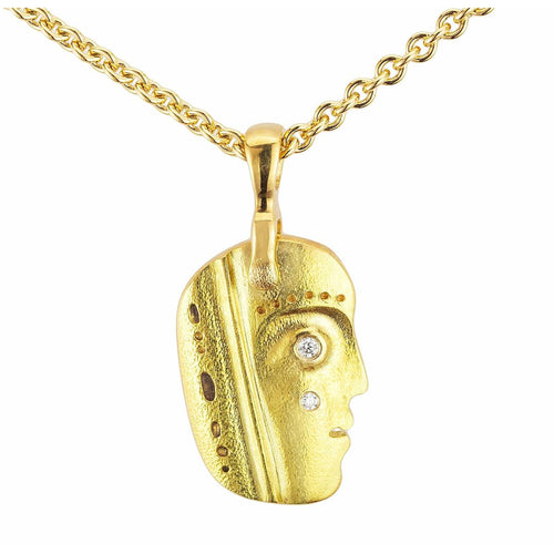 18K Till We Have Faces Sapphire & Diamond Pendant & Chain - M-131D-Alex Sepkus-Renee Taylor Gallery