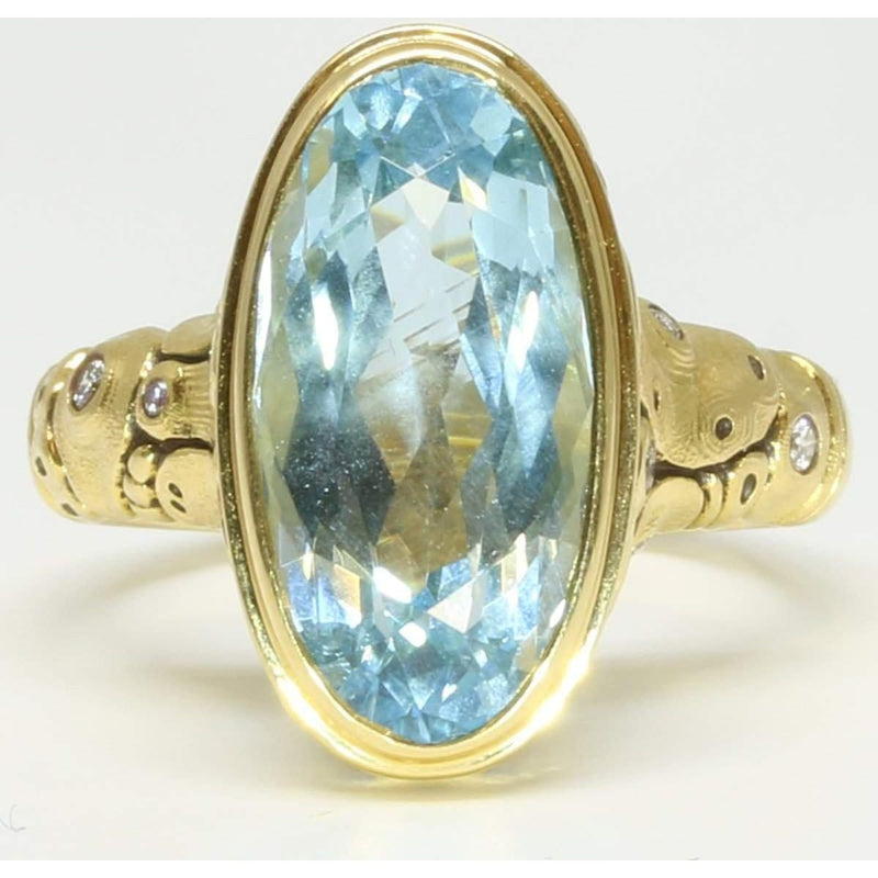 18K Lake Garda Aquamarine & Diamond Ring - R-205D-Alex Sepkus-Renee Taylor Gallery