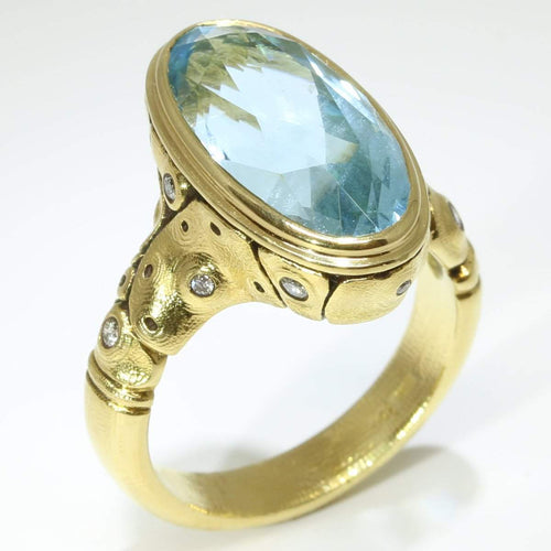 18K Lake Garda Aquamarine & Diamond Ring - R-205D-Alex Sepkus-Renee Taylor Gallery