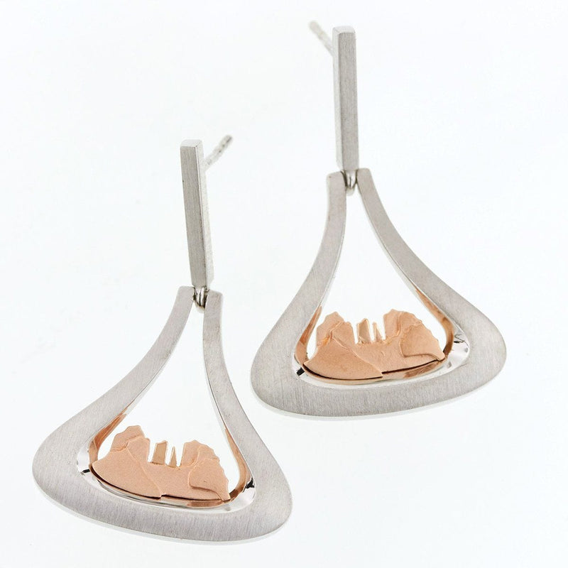 Cathedral Rock (MEDIUM) Rose Gold Plated Post Earrings - 14/02633-Breuning-Renee Taylor Gallery