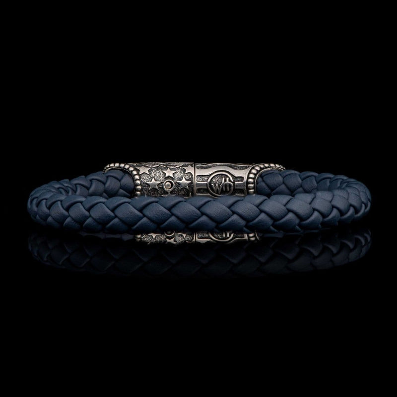 Magnetic Leather Bracelet - Black BLK-7 1/4