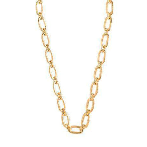 Link 18K Gold Plated Necklace - COL0729ORO0000U-UNO de 50-Renee Taylor Gallery