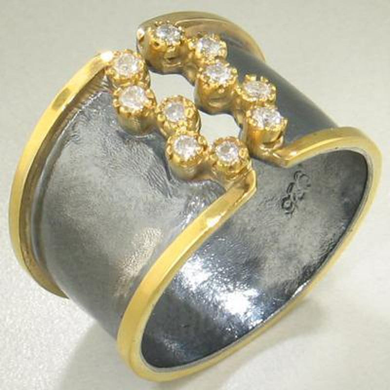 Marika Diamond, Sterling Silver & 18k Gold Ring - MS18207-Marika-Renee Taylor Gallery
