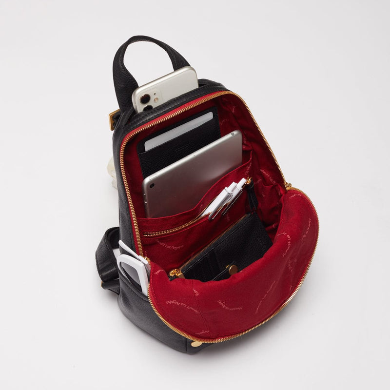 HUNTER 2 MED - Black/Brushed Gold Red Zip-Hammitt-Renee Taylor Gallery