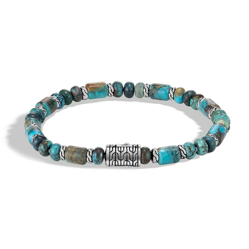 Men's Silver Snake Chain Turquoise Bracelet | Jewelry - KEMMI Collection