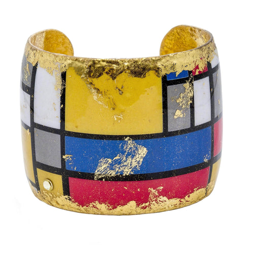 Stockholm Enamel Cuff Bracelet, Gold Leaf, by Evocateurr