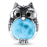 Wildlife Owl Necklace - Nowl000-00-Marahlago Larimar-Renee Taylor Gallery