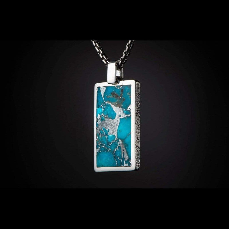 Polished Silver Tusk - Kingman Turquoise Necklace – Harlin Jones