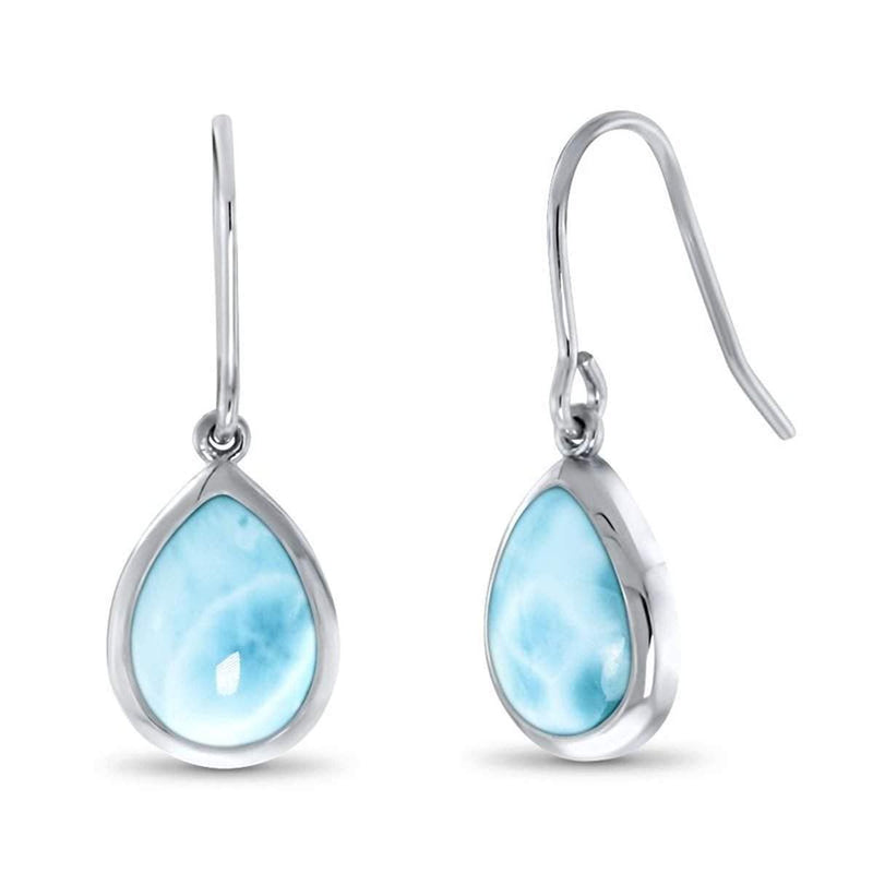 Basic Pear Dangle Earrings - Ebasi08-00-Marahlago Larimar-Renee Taylor Gallery