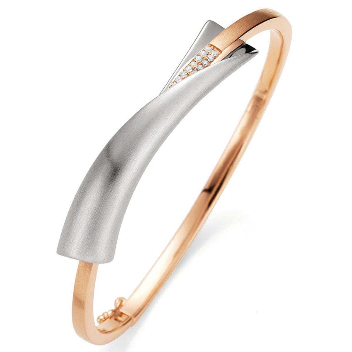 Rose Gold Plated Sterling Silver White Sapphire Bracelet 52