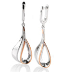 Rose Gold Plated Sterling Silver White Sapphire Earrings - 06/60798-Breuning-Renee Taylor Gallery