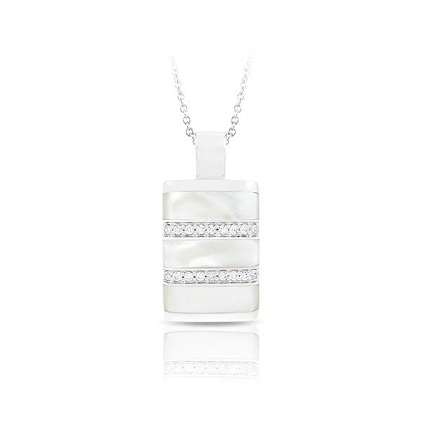 Regal Stripe White Mother-of-Pearl Pendant-Belle Etoile-Renee Taylor Gallery