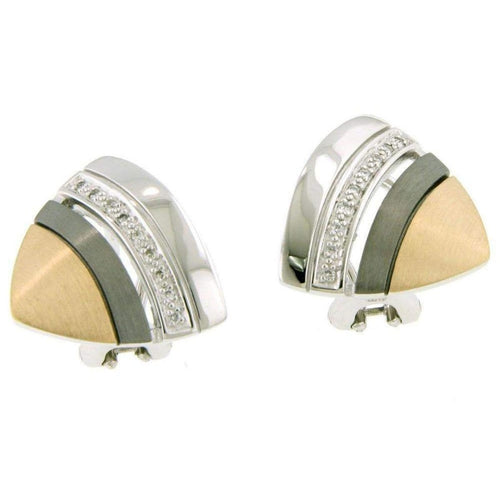 Rose Gold Plated Sterling Silver Diamond Earrings - 01/83654-Breuning-Renee Taylor Gallery