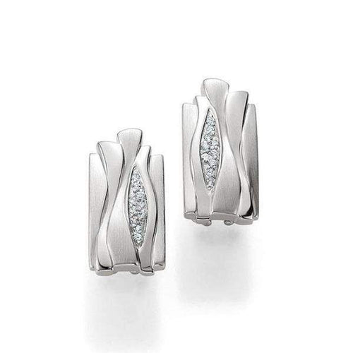Sterling Silver White Sapphire Earrings - 02/03668-Breuning-Renee Taylor Gallery