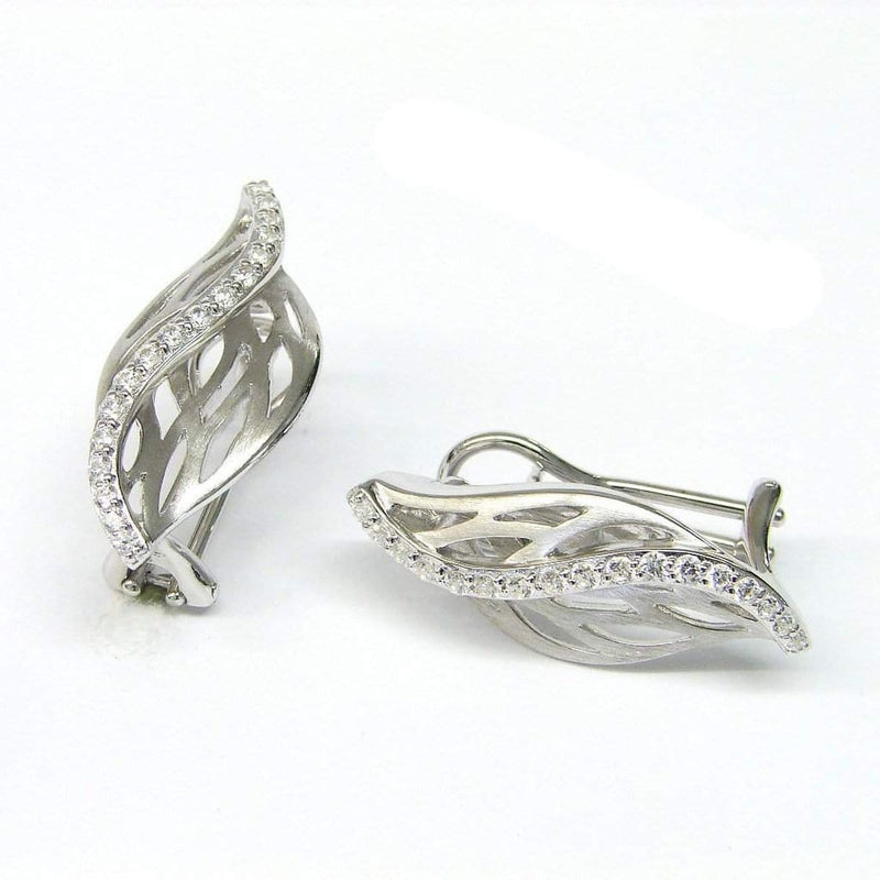 Sterling Silver White Sapphire Earrings - 02/85630-Breuning-Renee Taylor Gallery