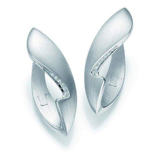 Sterling Silver White Sapphire Earrings - 06/60625-Breuning-Renee Taylor Gallery