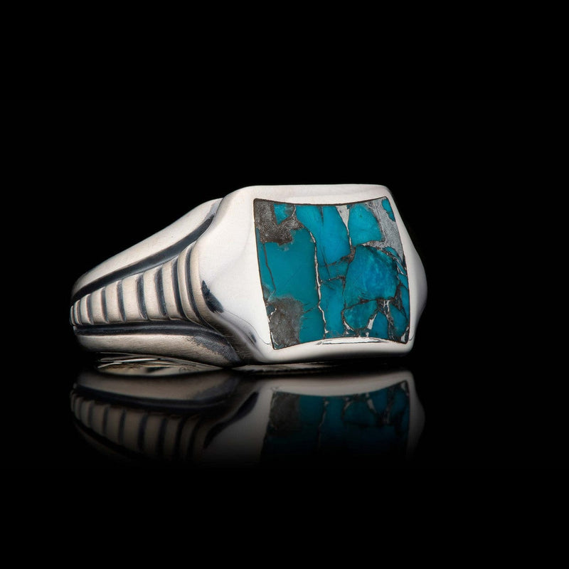 Men's Sleek Turquoise Ring - Ring 8 TQ-William Henry-Renee Taylor Gallery