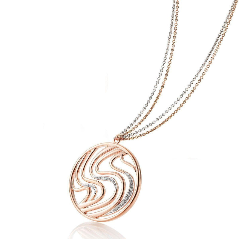 Rose Gold Plated Sterling Silver Sapphire Pendant - 32/03262-Breuning-Renee Taylor Gallery
