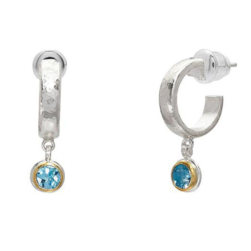 Round Blue Topaz Skittle Hoop Earrings - SE-390-BT5-RD-GURHAN-Renee Taylor Gallery