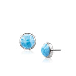 Basic Round Post Stud Earrings - Ebasi02-00-Marahlago Larimar-Renee Taylor Gallery